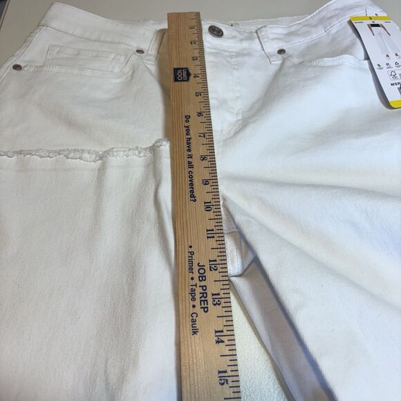 EDITED BY REMI BADER WOMEN HIGH RISE RELAXED FIT WIDE LEG CROP WHITE PANT Size 8 - Picture 12 of 14